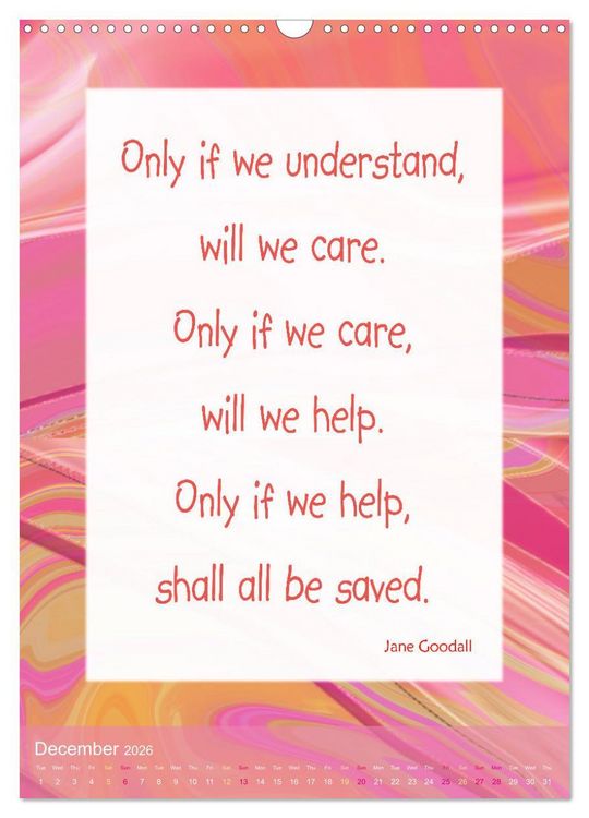 Produktbild: Inspiring sayings (Wall Calendar 2026 DIN A3 portrait), CALVENDO 12 Month Wall Calendar
