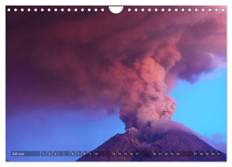 Produktbild: Vulkane - Magma, Lava, Eruptionen (Wandkalender 2026 DIN A4 quer), CALVENDO Monatskalender