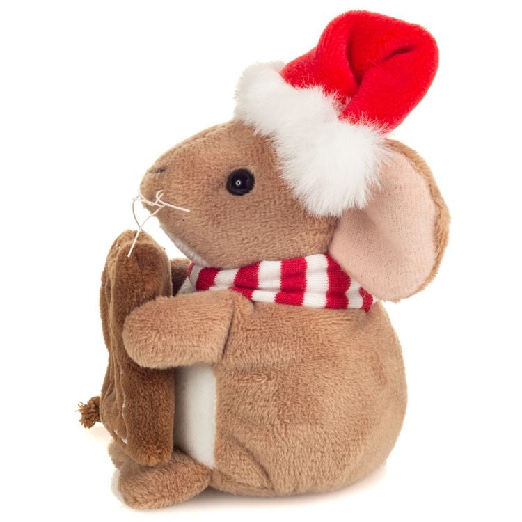 Produktbild: Teddy Hermann 94605 - Weihnachtsmaus mit Lebkuchen, Pl&uuml;sch, 11 cm