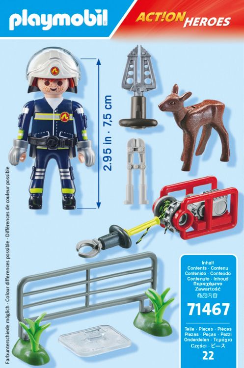 Produktbild: PLAYMOBIL 71467 - Action Heroes - Feuerwehr-Tierrettung
