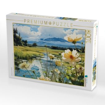 Produktbild: CALVENDO Puzzle Bl&uuml;tenpracht am Seeufer | 1000 Teile Lege-Gr&ouml;&szlig;e 64x48cm Foto-Puzzle f&uuml;r gl&uuml;ckliche Stunden
