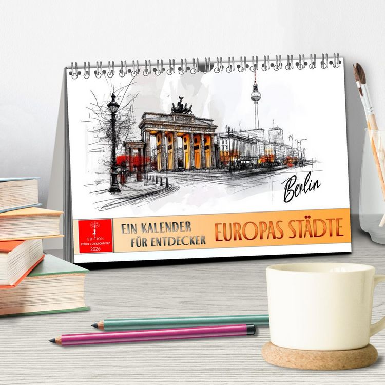 Produktbild: Europas St&auml;dte - ein Kalender f&uuml;r Entdecker (Tischkalender 2026 DIN A5 quer), CALVENDO Monatskalender