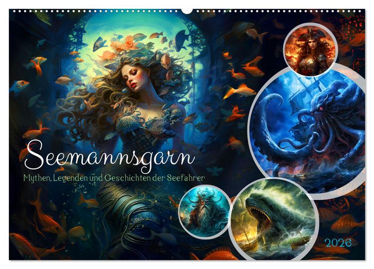 Produktbild: Seemannsgarn - Mythen, Legenden und Geschichten der Seefahrer (Wandkalender 2026 DIN A2 quer), CALVENDO Monatskalender