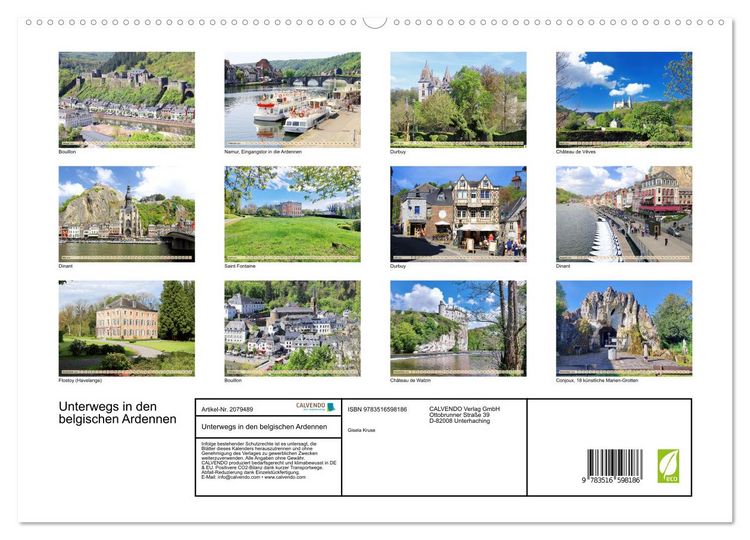 Produktbild: Unterwegs in den belgischen Ardennen (hochwertiger Premium Wandkalender 2026 DIN A2 quer), Kunstdruck in Hochglanz