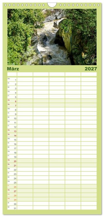 Produktbild: Familienplaner 2027 - Spaziergang in Meran mit 5 Spalten (Wandkalender, 21 x 45 cm) CALVENDO