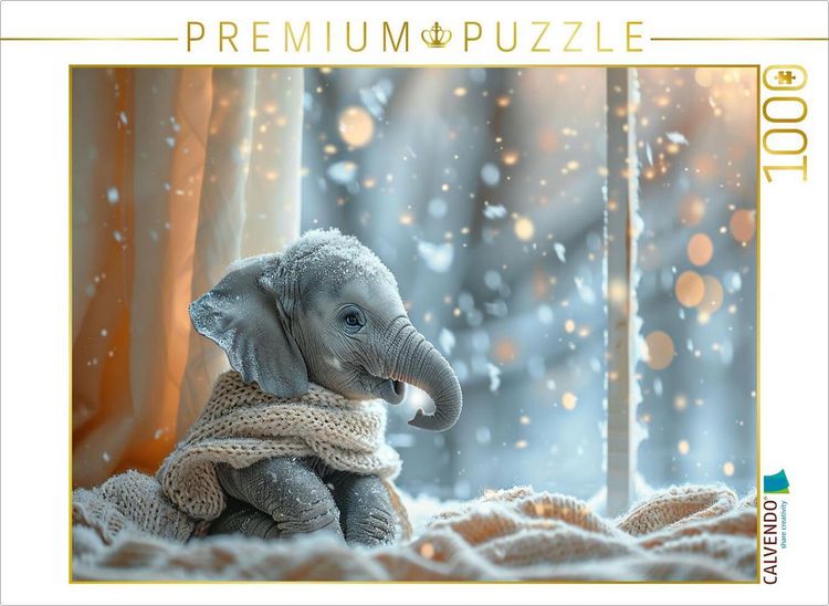 Produktbild: CALVENDO Puzzle Elefantastisch eingekuschelt | 1000 Teile Lege-Gr&ouml;&szlig;e 64x48cm Foto-Puzzle f&uuml;r gl&uuml;ckliche Stunden