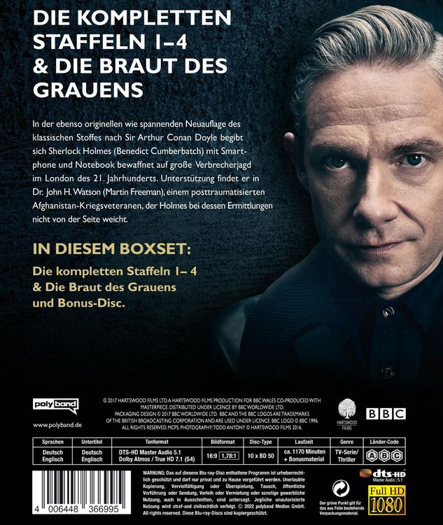 Sherlock - Die komplette Serie: Staffeln 1-4 & Die Braut des Grauens auf 10 BDs LTD. [10 BRs]