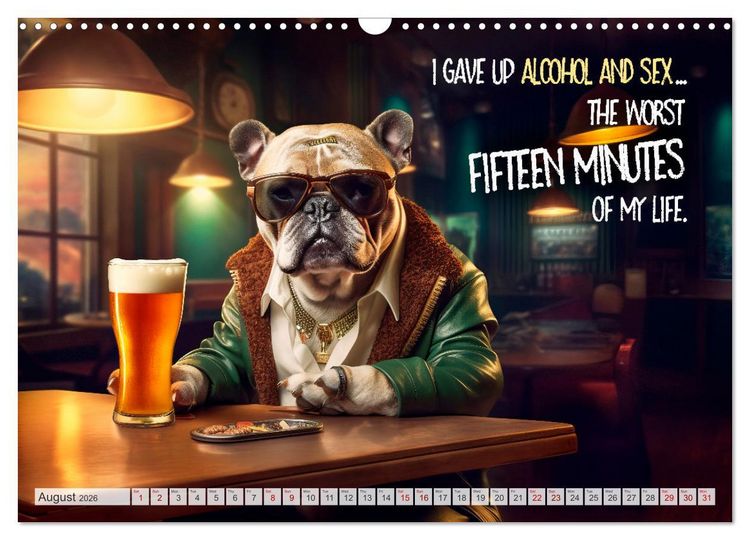 Produktbild: Crazy dogs COOL SAYINGS (Wall Calendar 2026 DIN A3 landscape), CALVENDO 12 Month Wall Calendar