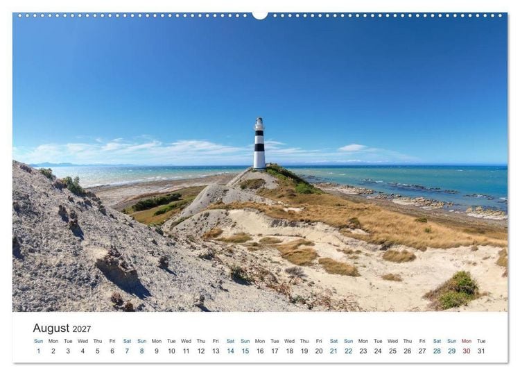 Produktbild: Lighthouses of New Zealand (High Quality Premium Wall Calendar 2027 DIN A2 landscape),CALVENDO 12 Month Wall Calendar