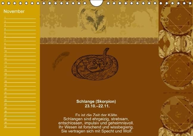 Produktbild: Indianisches Horoskop / Geburtstagskalender (Wandkalender immerw&auml;hrend DIN A4 quer)