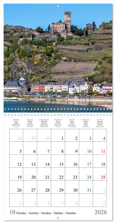 Produktbild: German castles and palaces on the Upper Middle Rhine Part One (Wall Calendar 2026 12 &times; 12 Inch) CALVENDO 12 Month Wall Calendar