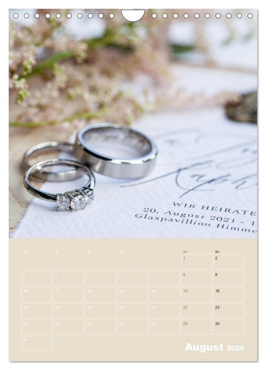 Produktbild: Hochzeitsfeeling (Wandkalender 2026 DIN A4 hoch), CALVENDO Monatskalender