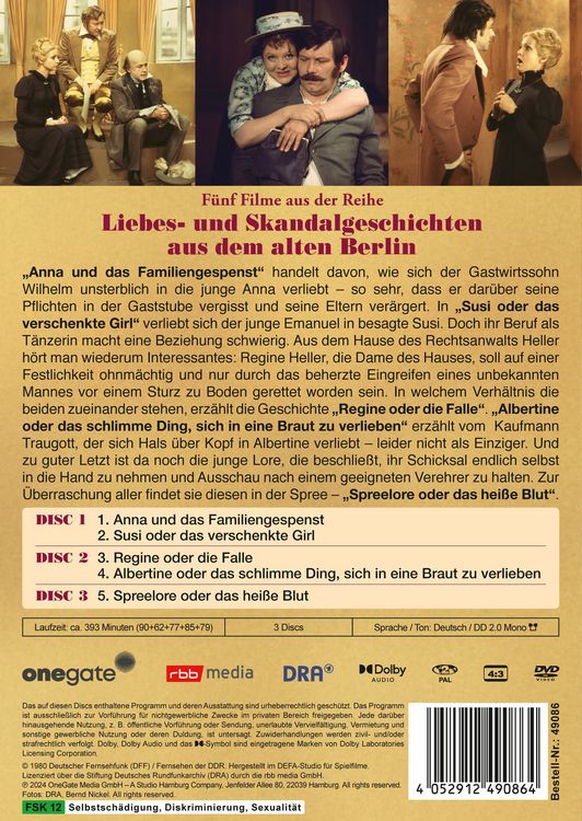 Produktbild: Liebes- und Skandalgeschichten aus dem alten Berlin (DDR TV-Archiv) [3 DVDs]