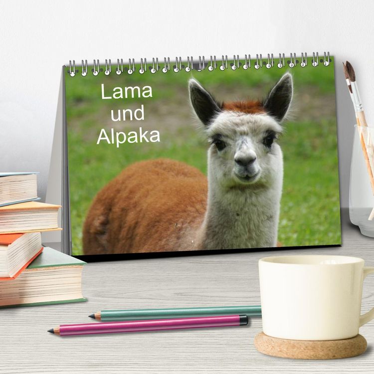 Produktbild: Lama und Alpaka (Tischkalender 2026 DIN A5 quer), CALVENDO Monatskalender
