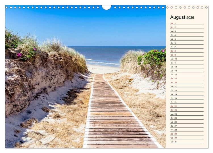 Produktbild: Langeoog Geburtstagskalender (Wandkalender 2026 DIN A3 quer), CALVENDO Monatskalender