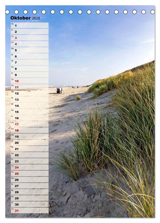 Produktbild: An der See Geburtstagsplaner (Tischkalender 2026 DIN A5 hoch), CALVENDO Monatskalender