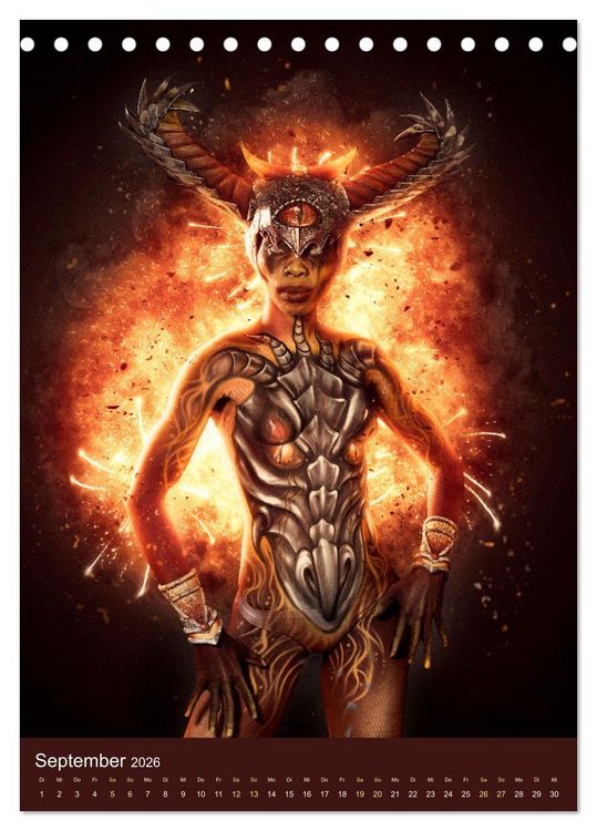 Produktbild: Bodypainting Adventures (Tischkalender 2026 DIN A5 hoch), CALVENDO Monatskalender