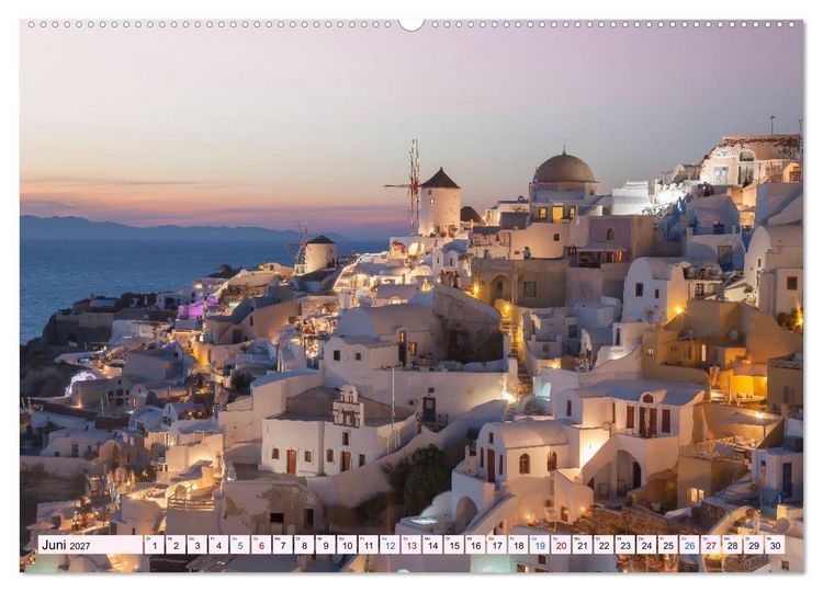 Produktbild: Santorini - Insel im Licht der &Auml;g&auml;is (hochwertiger Premium Wandkalender 2027 DIN A2 quer), Kunstdruck in Hochglanz