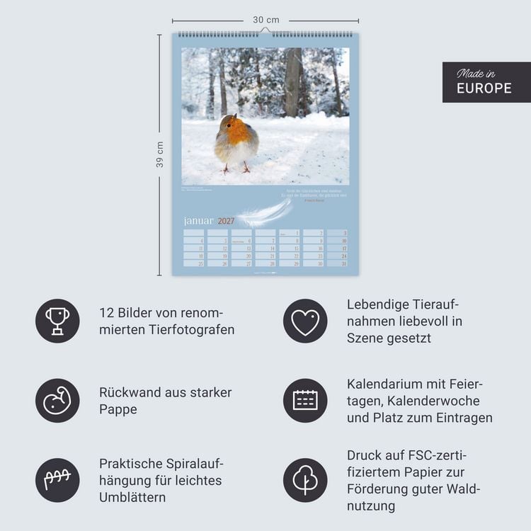 Produktbild: Heimische V&ouml;gel Kalender 2027
