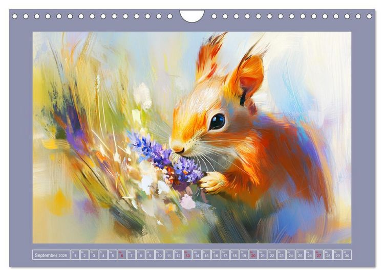 Produktbild: Nagergl&uuml;ck und Bl&uuml;tenzauber. Niedliche Tierchen im romantischen Stil (Wandkalender 2026 DIN A4 quer), CALVENDO Monatskalender