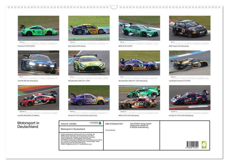 Produktbild: Motorsport in Deutschland (Wandkalender 2027 DIN A2 quer), CALVENDO Monatskalender
