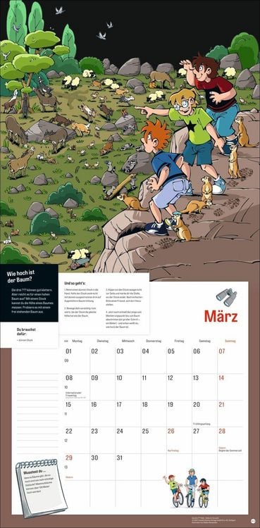 Produktbild: Die drei ??? Kids Broschurkalender 2027