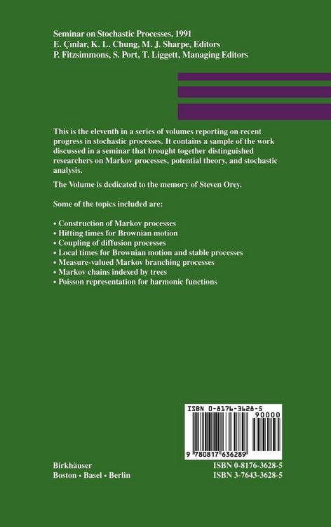 Produktbild: Seminar on Stochastic Processes, 1991