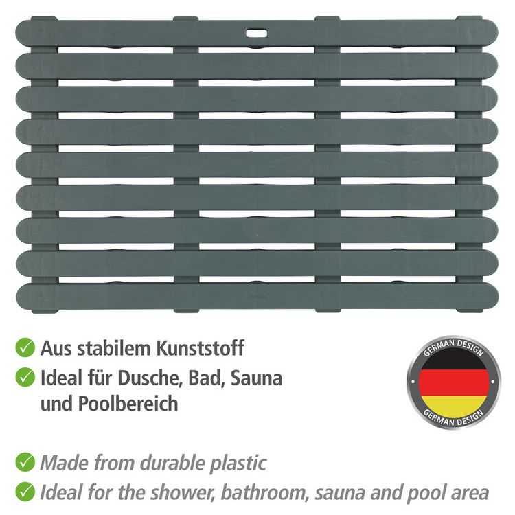 Produktbild: Badematte Mod. Indoor & Outdoor Grau, 50 x 80 cm, mit rutschhemmender Struktur
