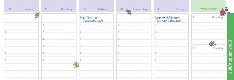 Produktbild: Der Wochen-Tischkalender für das Schuljahr 2025/2026