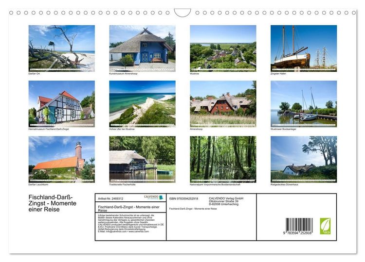 Produktbild: Fischland-Dar&szlig;-Zingst - Momente einer Reise (Wandkalender 2027 DIN A3 quer), CALVENDO Monatskalender