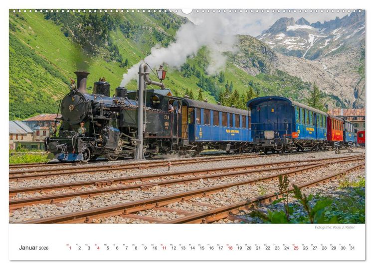Produktbild: Dampfbahn Furka 2026 (hochwertiger Premium Wandkalender 2026 DIN A2 quer), Kunstdruck in Hochglanz