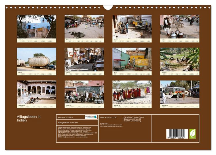 Produktbild: Alltagsleben in Indien (Wandkalender 2026 DIN A3 quer), CALVENDO Monatskalender