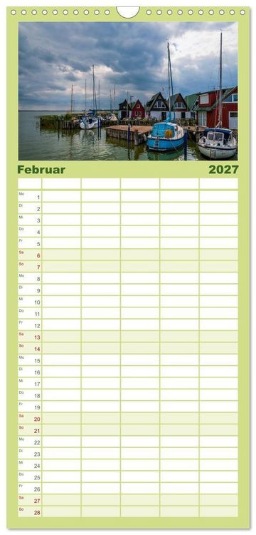 Produktbild: Familienplaner 2027 - Ostsee, Fischland-Dar&szlig; mit 5 Spalten (Wandkalender, 21 x 45 cm) CALVENDO