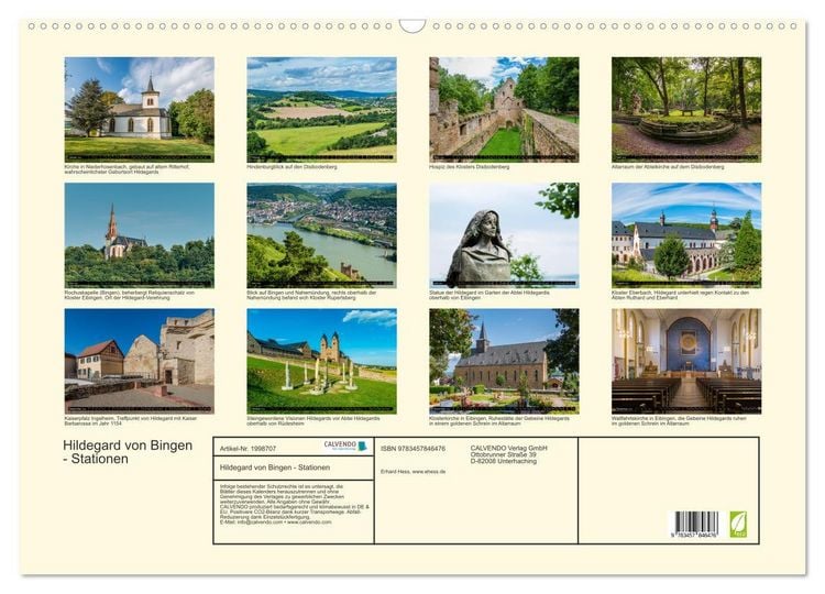 Produktbild: Hildegard von Bingen - Stationen (Wandkalender 2026 DIN A2 quer), CALVENDO Monatskalender