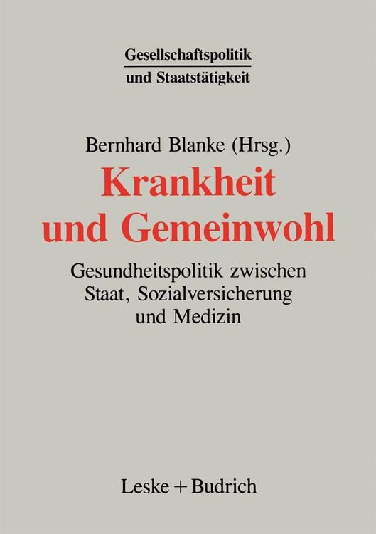 Produktbild: Krankheit und Gemeinwohl