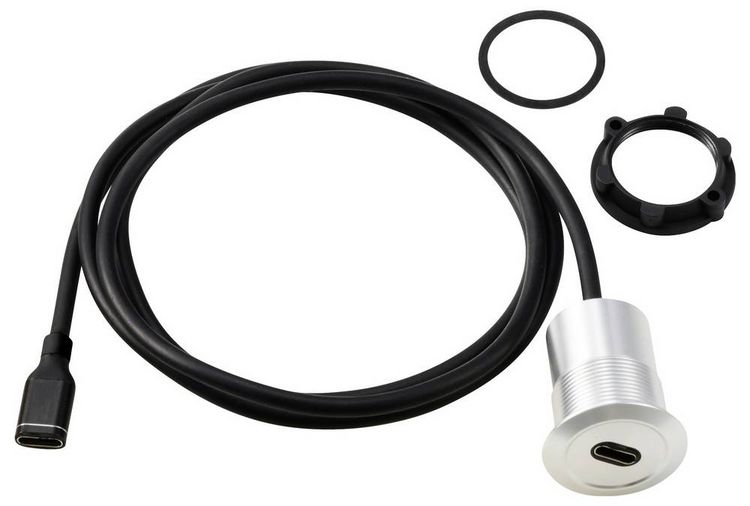 Produktbild: TRU COMPONENTS USB-C&reg; (3.1) Buchse/Buchse 1m Kabel silber TC-13376300 Inhalt: 1St.