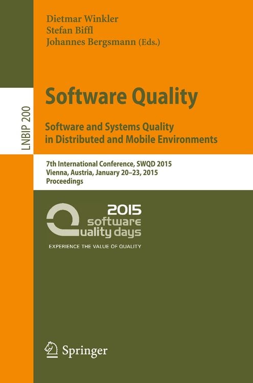 Produktbild: Software Quality. Software and Systems Quality in Distributed and Mobile Environments