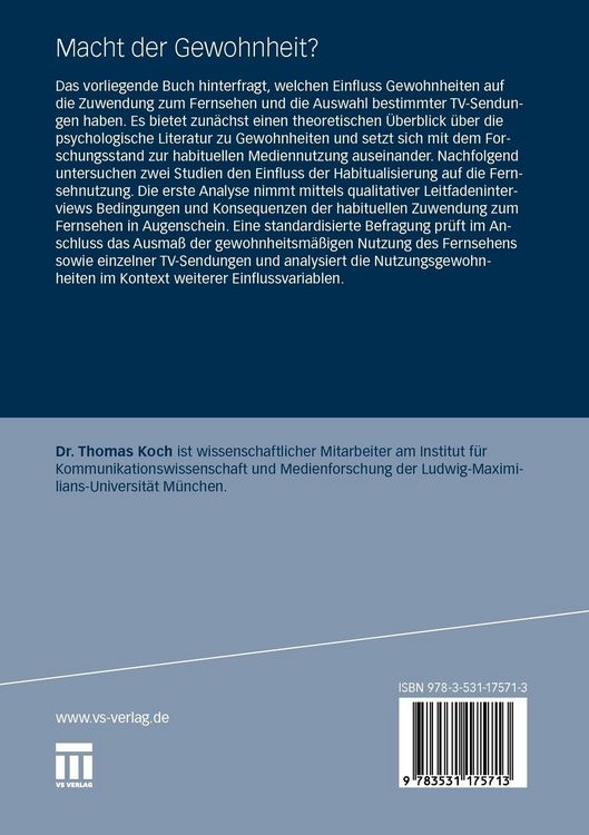 Produktbild: Macht der Gewohnheit?