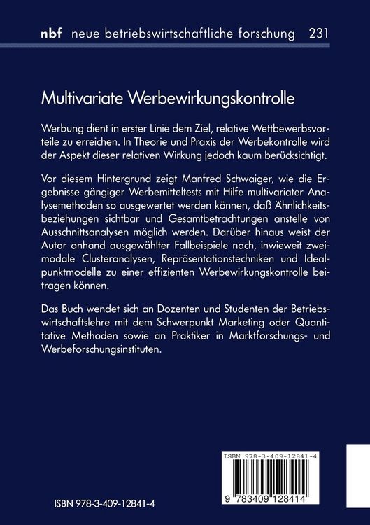 Produktbild: Multivariate Werbewirkungskontrolle