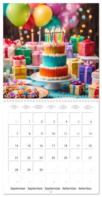 Produktbild: Birthday feelings - Your year full of AI birthdays (Wall Calendar 2026 12 &times; 12 Inch) CALVENDO 12 Month Wall Calendar