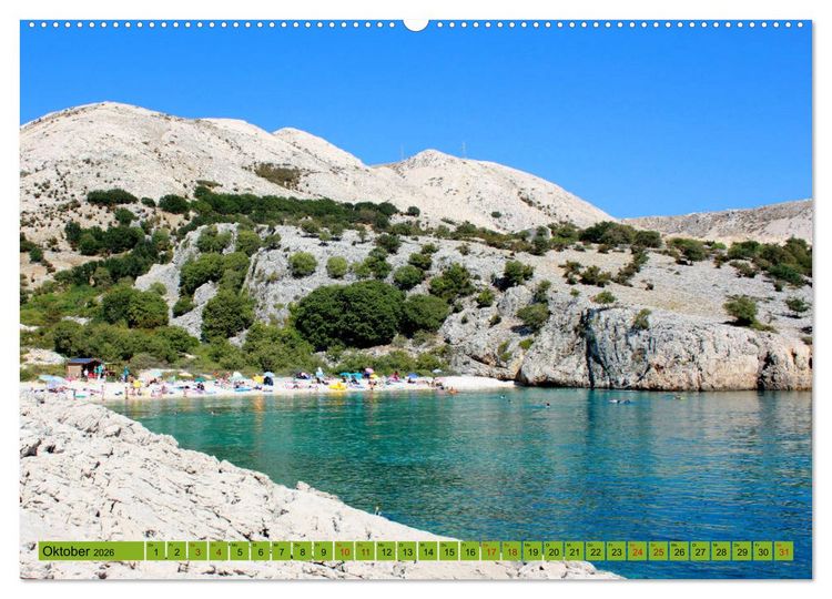 Produktbild: Istrien und Insel Krk - Impressionen eines kroatischen Sommers (Wandkalender 2026 DIN A2 quer), CALVENDO Monatskalender