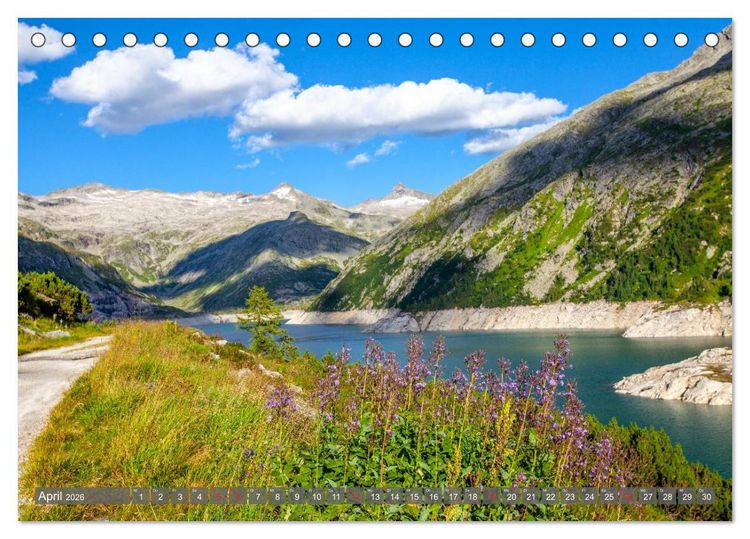 Produktbild: Berge - Gletscher - Seen (Tischkalender 2026 DIN A5 quer), CALVENDO Monatskalender