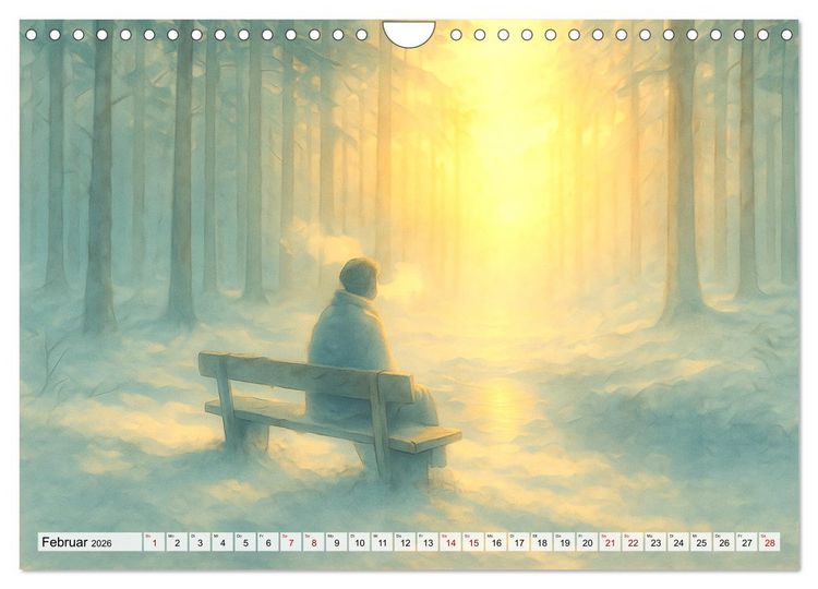 Produktbild: Ruhe finden - Der Anti-Stress-Kalender - Ein Jahr voller W&auml;rme und Achtsamkeit (Wandkalender 2026 DIN A4 quer), CALVENDO Monatskalender