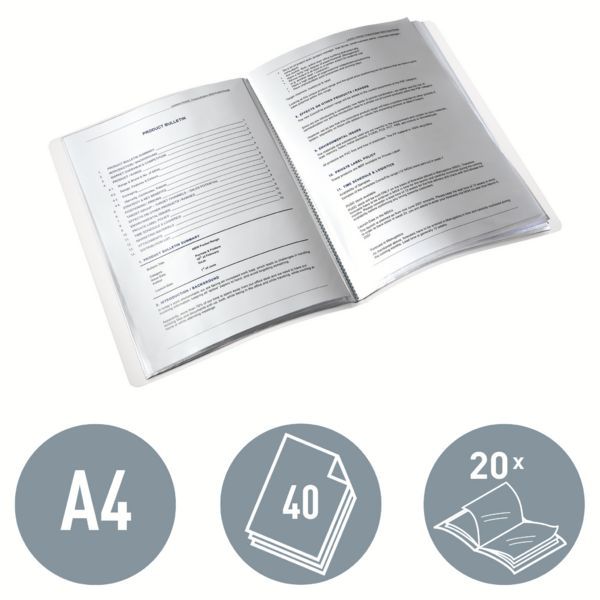 Produktbild: LEITZ Sichtbuch WOW 20 H&uuml;llen blau DIN A4