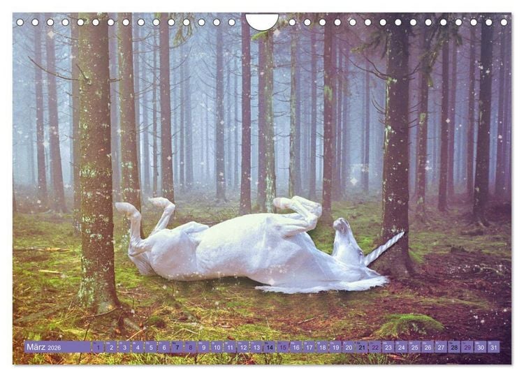Produktbild: Einhorn Welt - vertr&auml;umte Einhornbilder (Wandkalender 2026 DIN A4 quer), CALVENDO Monatskalender