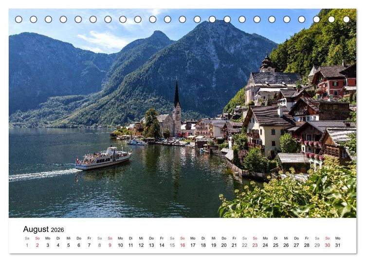 Produktbild: Salzkammergut - Die sch&ouml;nsten Seen Ober&ouml;sterreichs (Tischkalender 2026 DIN A5 quer), CALVENDO Monatskalender