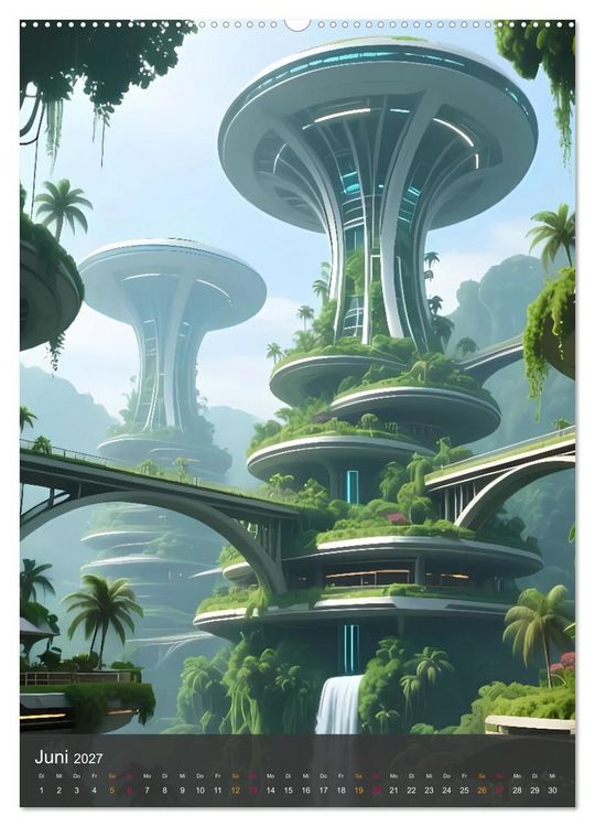 Produktbild: Future Cities &ndash; Visionen der St&auml;dte von morgen (hochwertiger Premium Wandkalender 2027 DIN A2 hoch), Kunstdruck in Hochglanz