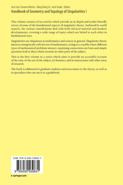 Produktbild: Handbook of Geometry and Topology of Singularities I