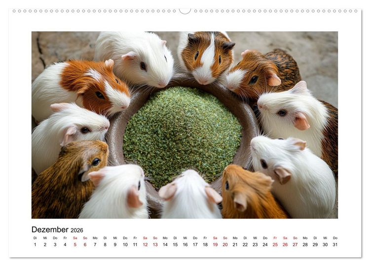 Produktbild: Mehr Schwein mit Meerschwein (Wandkalender 2026 DIN A2 quer), CALVENDO Monatskalender