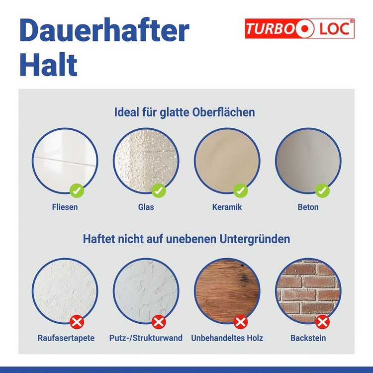 Produktbild: Turbo-Loc&reg; Duschabzieher Mod. Terni Jumbo, mit Haken, Befestigen ohne Bohren